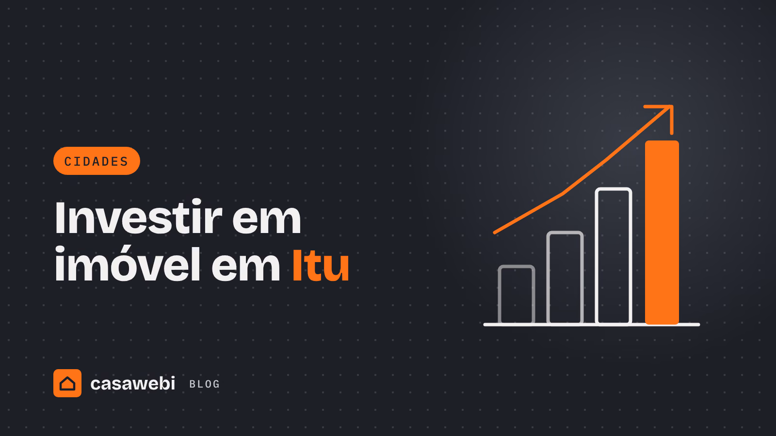 Ilustração de gráfico de barras em alta: investir em imóvel em Itu