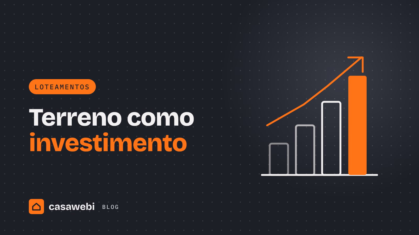 Ilustração de gráfico de barras em alta: terreno como investimento